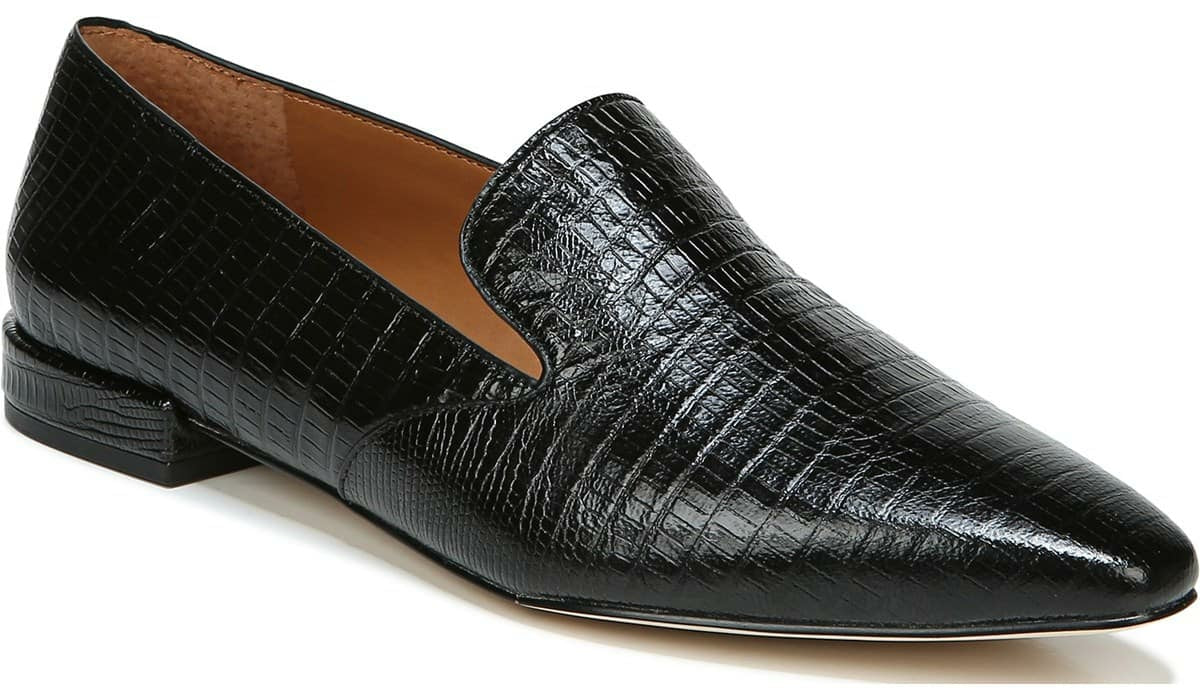 Franco Sarto Sarto Parma 2 Flat Black Snake Print Leather