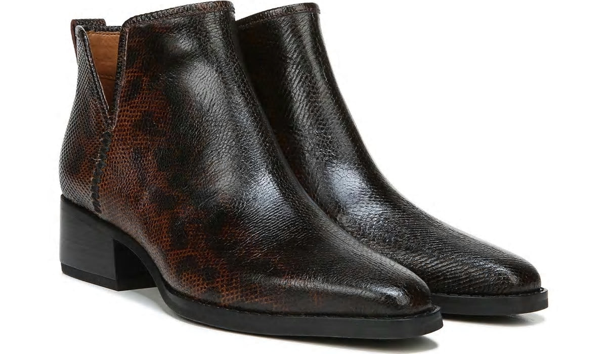 Franco Sarto Sarto Asti Ankle Boot Espresso Snake Print Leather