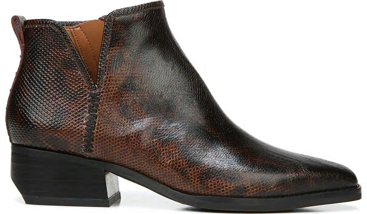 Franco Sarto Sarto Asti Ankle Boot Espresso Snake Print Leather