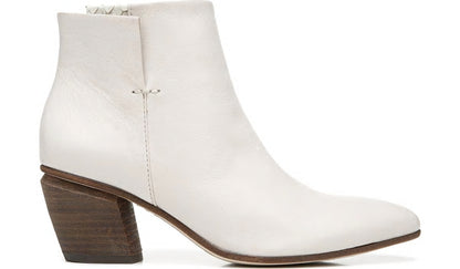 Franco Sarto Sarto Kinga Block Heel Bootie Ecru Leather