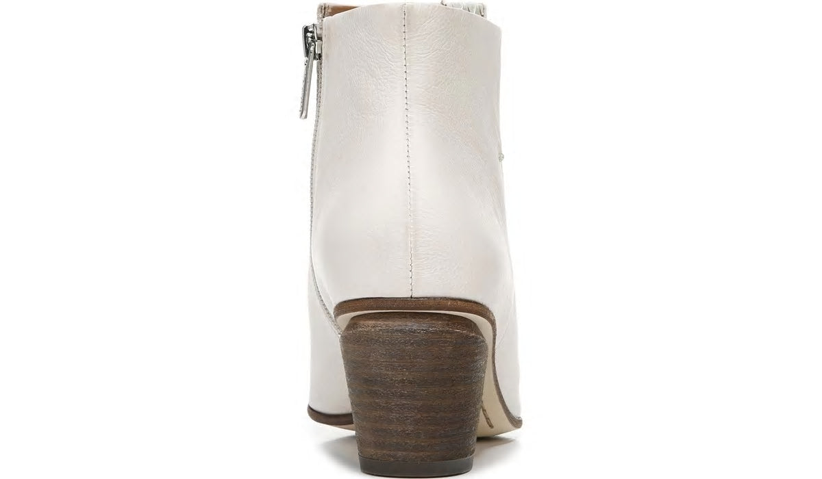Franco Sarto Sarto Kinga Block Heel Bootie Ecru Leather