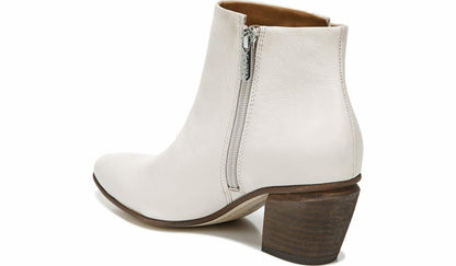 Franco Sarto Sarto Kinga Block Heel Bootie Ecru Leather