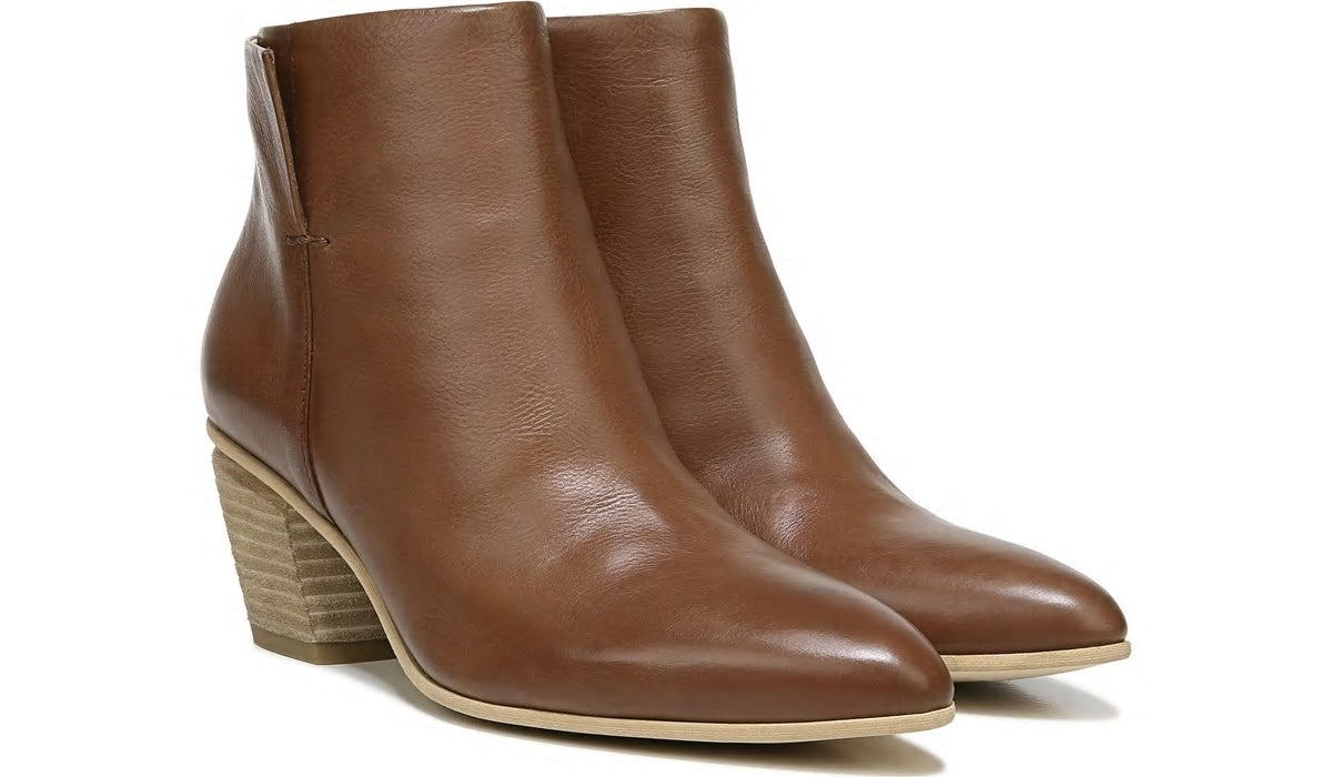 Franco Sarto Sarto Kinga Block Heel Bootie Walnut Leather