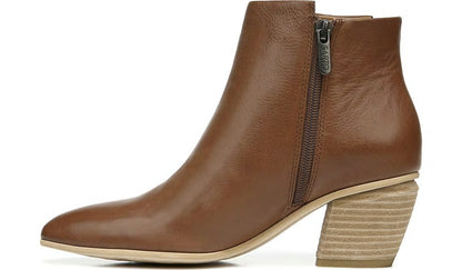 Franco Sarto Sarto Kinga Block Heel Bootie Walnut Leather