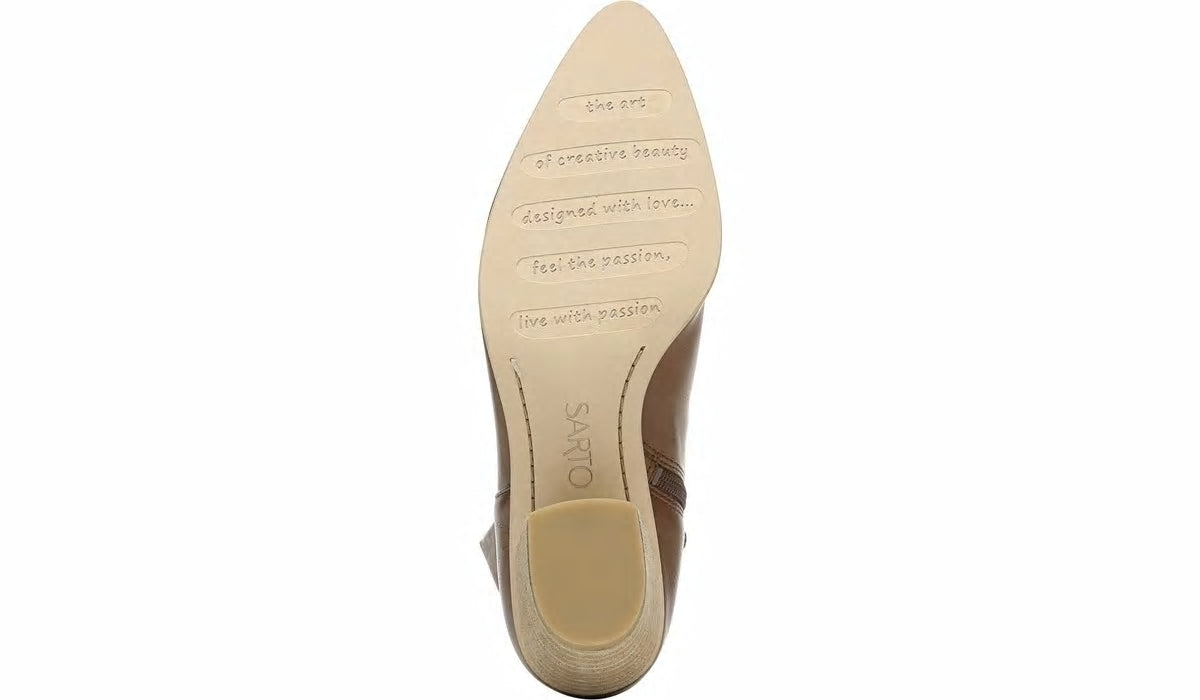 Franco Sarto Sarto Kinga Block Heel Bootie Walnut Leather