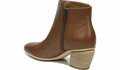 Franco Sarto Sarto Kinga Block Heel Bootie Walnut Leather