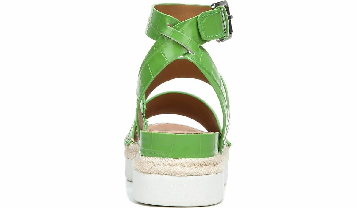 Franco Sarto Sarto Calvin Wedge Sandal Green Crocco Leather