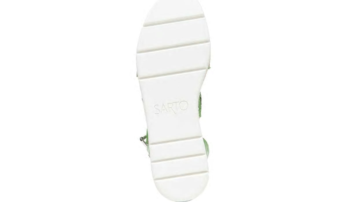 Franco Sarto Sarto Calvin Wedge Sandal Green Crocco Leather