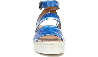 Franco Sarto Sarto Calvin Wedge Sandal Blue Snake Leather