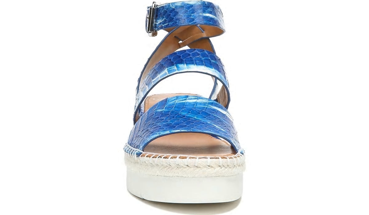 Franco Sarto Sarto Calvin Wedge Sandal Blue Snake Leather