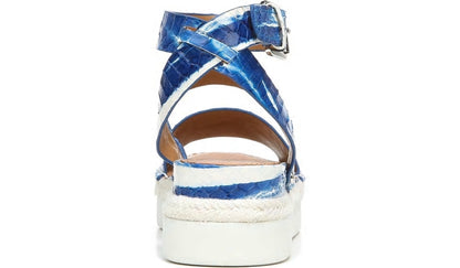 Franco Sarto Sarto Calvin Wedge Sandal Blue Snake Leather