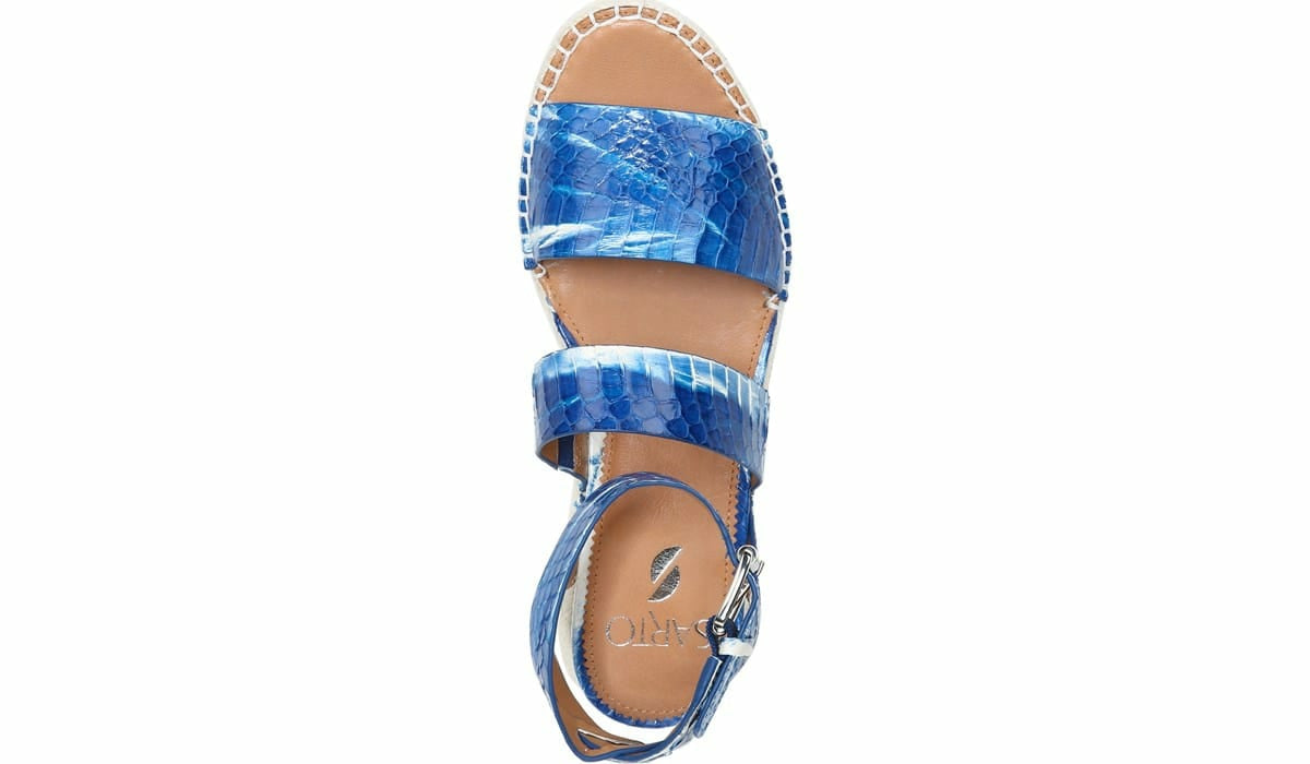 Franco Sarto Sarto Calvin Wedge Sandal Blue Snake Leather