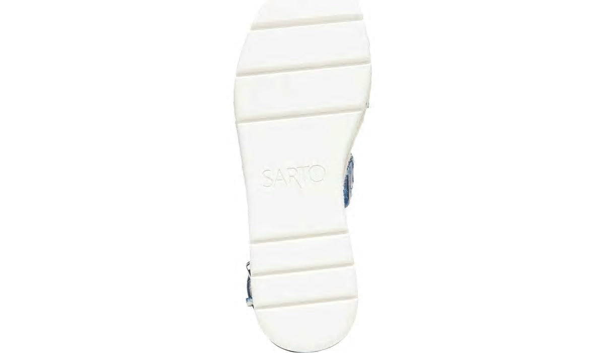 Franco Sarto Sarto Calvin Wedge Sandal Blue Snake Leather