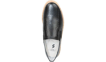 Franco Sarto Daine 2 Slip On Sneaker Black Snake Leather