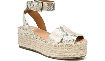 Franco Sarto Sarto Lexie Espadrille Platform Sandal Dusty Rose Snake Leather