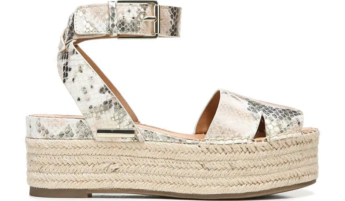 Franco Sarto Sarto Lexie Espadrille Platform Sandal Dusty Rose Snake Leather