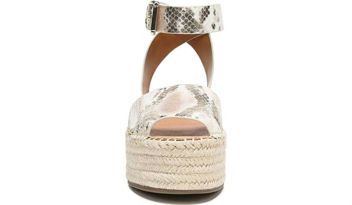 Franco Sarto Sarto Lexie Espadrille Platform Sandal Dusty Rose Snake Leather