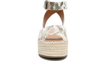 Franco Sarto Sarto Lexie Espadrille Platform Sandal Dusty Rose Snake Leather