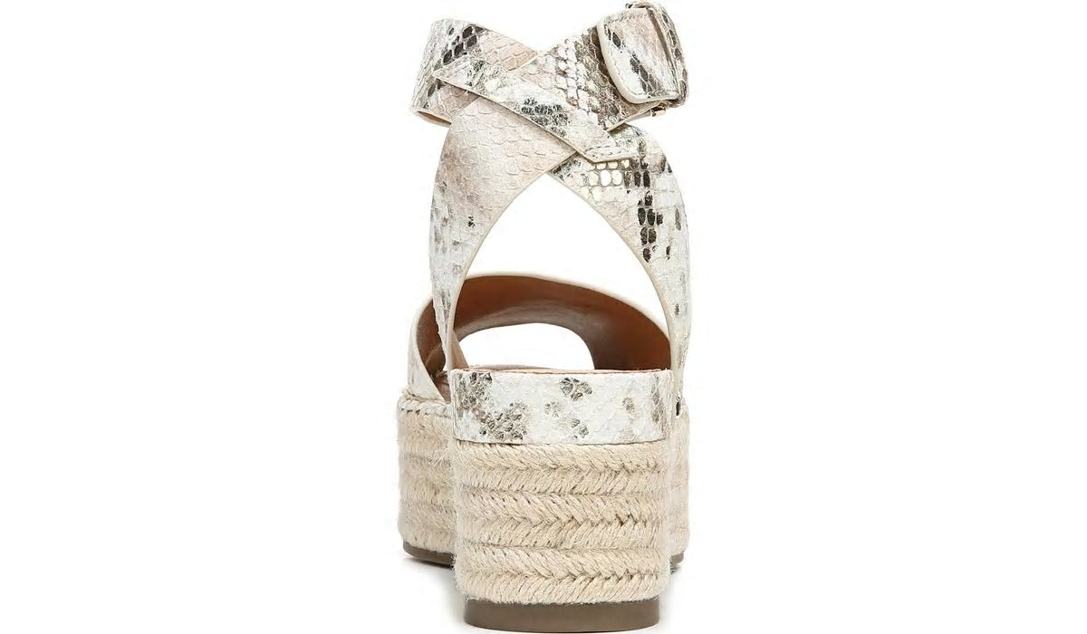 Franco Sarto Sarto Lexie Espadrille Platform Sandal Dusty Rose Snake Leather