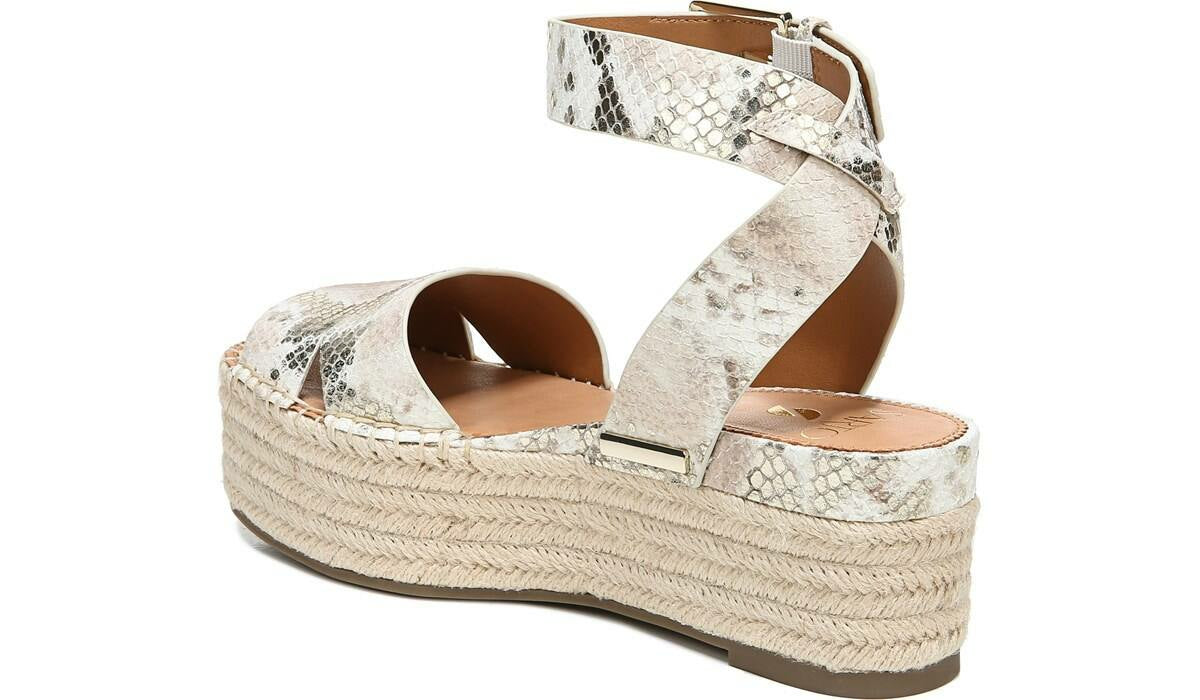Franco Sarto Sarto Lexie Espadrille Platform Sandal Dusty Rose Snake Leather
