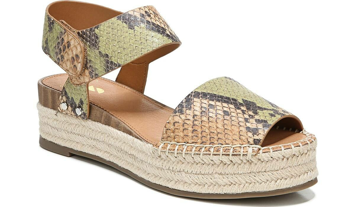 Franco Sarto Sarto Oak Espadrille Sandal Beige Multi Snake Leather