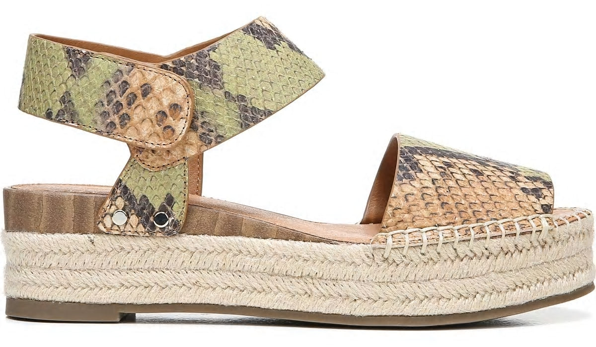 Franco Sarto Sarto Oak Espadrille Sandal Beige Multi Snake Leather