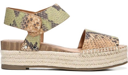 Franco Sarto Sarto Oak Espadrille Sandal Beige Multi Snake Leather