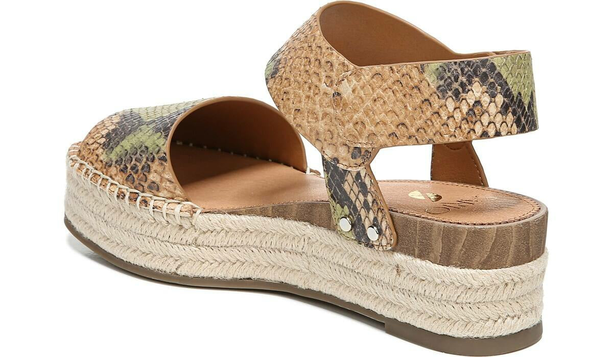 Franco Sarto Sarto Oak Espadrille Sandal Beige Multi Snake Leather