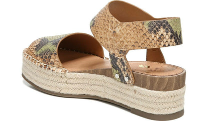 Franco Sarto Sarto Oak Espadrille Sandal Beige Multi Snake Leather