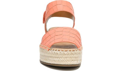 Franco Sarto Sarto Oak Espadrille Sandal Coral Crocco Leather