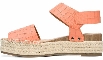 Franco Sarto Sarto Oak Espadrille Sandal Coral Crocco Leather