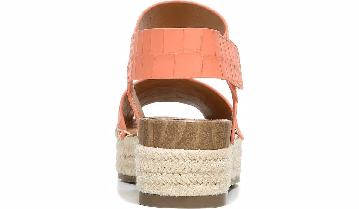 Franco Sarto Sarto Oak Espadrille Sandal Coral Crocco Leather