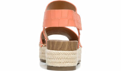 Franco Sarto Sarto Oak Espadrille Sandal Coral Crocco Leather