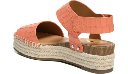 Franco Sarto Sarto Oak Espadrille Sandal Coral Crocco Leather