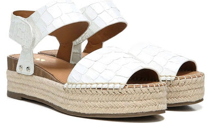 Franco Sarto Sarto Oak Espadrille Sandal White Crocco Leather