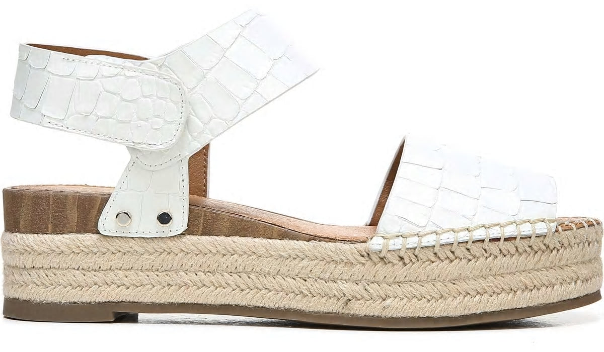 Franco Sarto Sarto Oak Espadrille Sandal White Crocco Leather