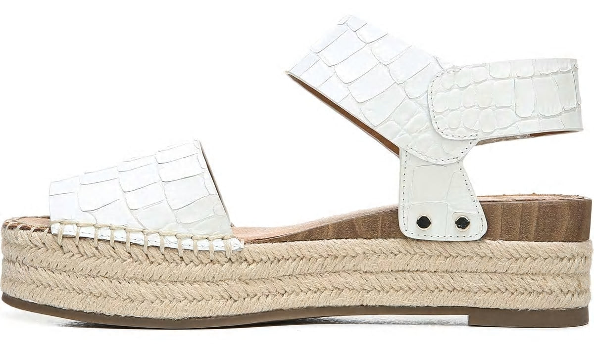 Franco Sarto Sarto Oak Espadrille Sandal White Crocco Leather