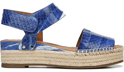 Franco Sarto Sarto Oak 3 Espadrille Sandal Blue Snake Leather