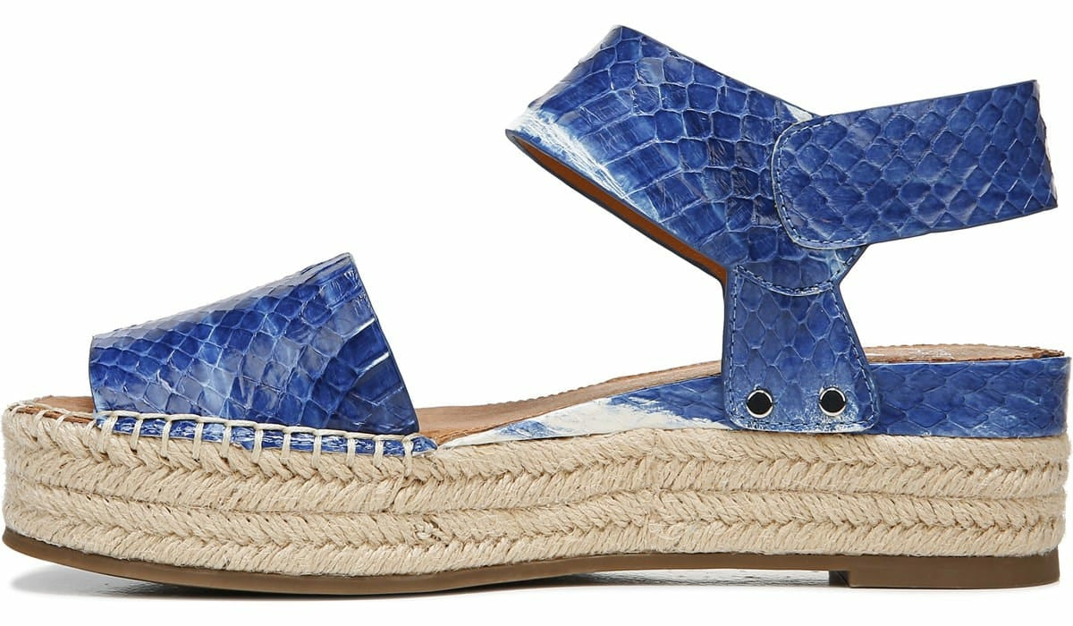 Franco Sarto Sarto Oak 3 Espadrille Sandal Blue Snake Leather