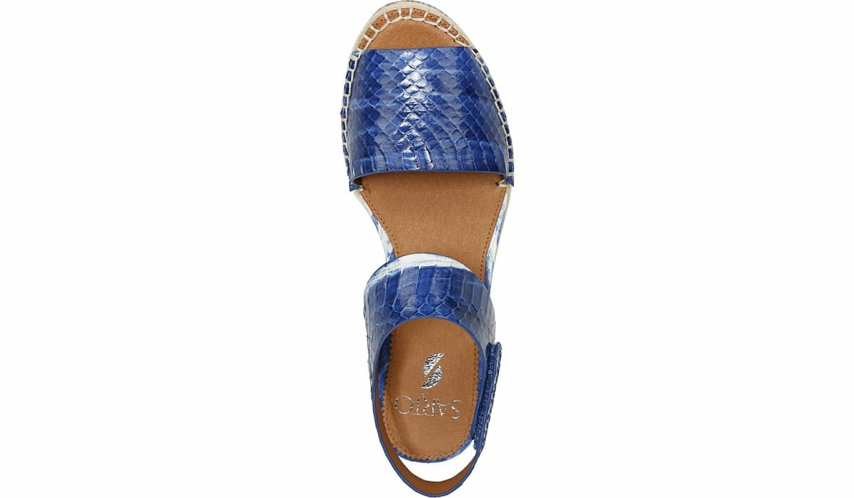 Franco Sarto Sarto Oak 3 Espadrille Sandal Blue Snake Leather