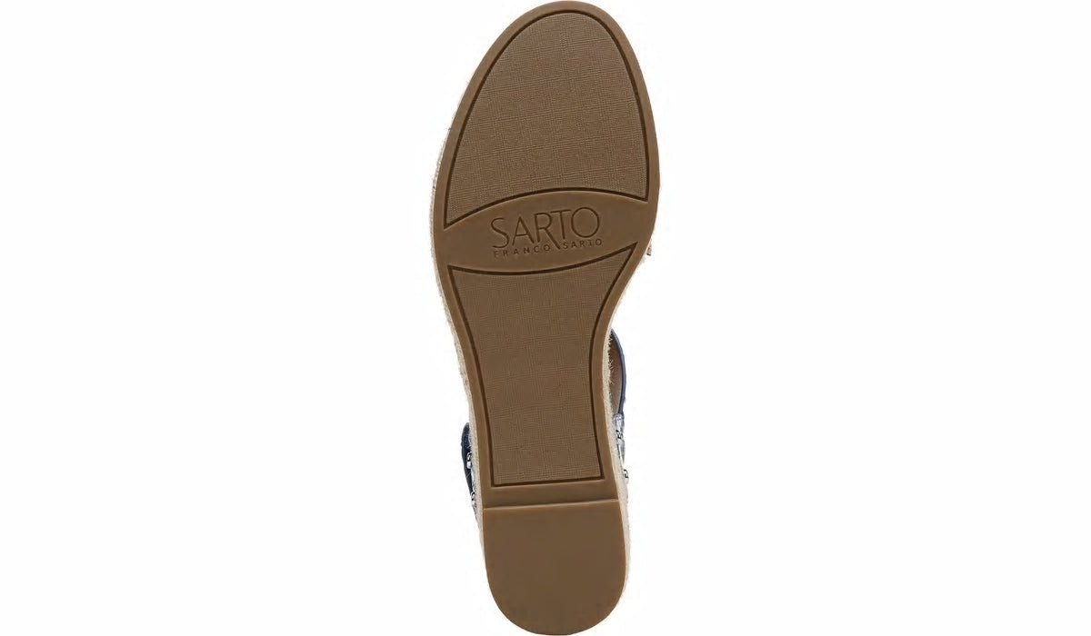 Franco Sarto Sarto Oak 3 Espadrille Sandal Blue Snake Leather