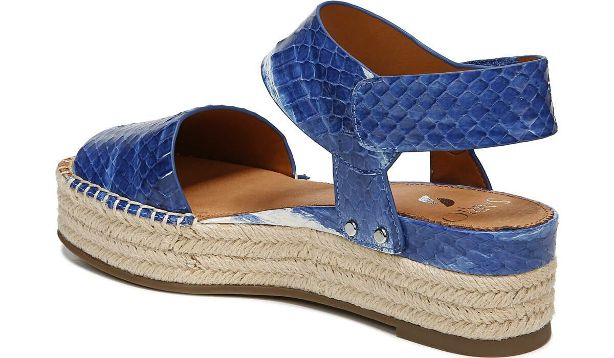 Franco Sarto Sarto Oak 3 Espadrille Sandal Blue Snake Leather