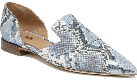 Franco Sarto Sarto Toby D'Orsay Flat Airy Blue Snake Leather