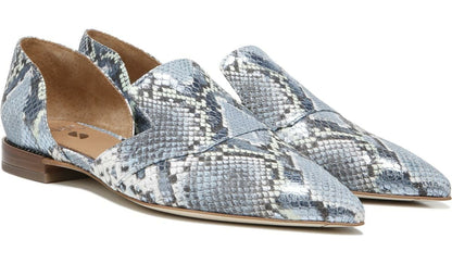 Franco Sarto Sarto Toby D'Orsay Flat Airy Blue Snake Leather