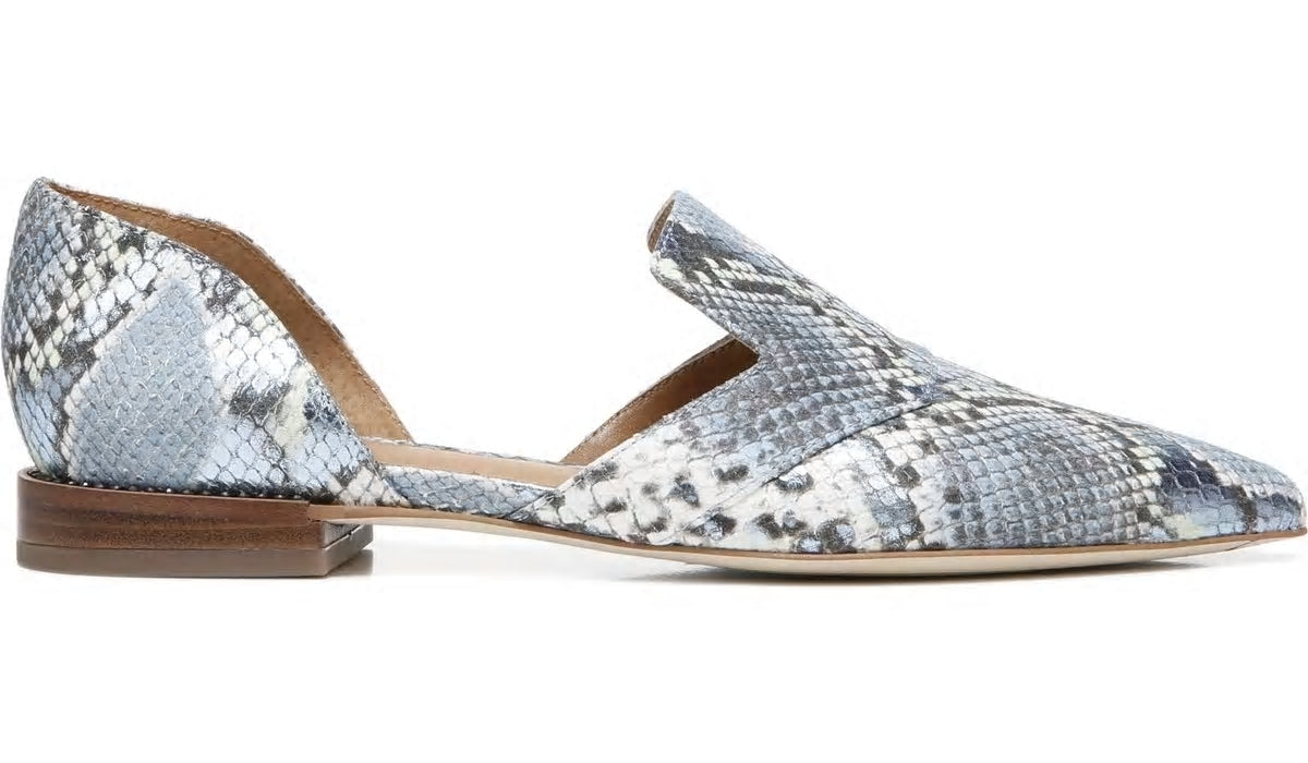 Franco Sarto Sarto Toby D'Orsay Flat Airy Blue Snake Leather