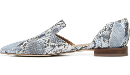 Franco Sarto Sarto Toby D'Orsay Flat Airy Blue Snake Leather