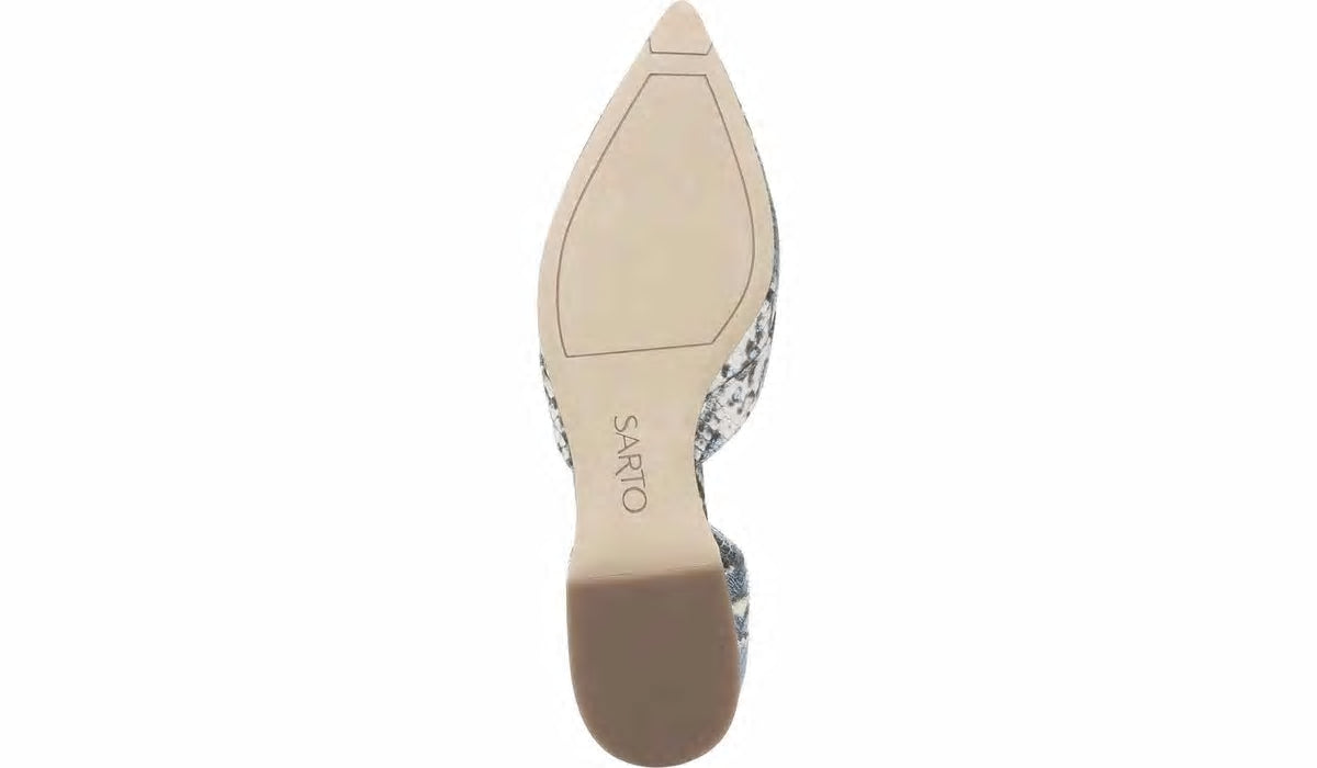 Franco Sarto Sarto Toby D'Orsay Flat Airy Blue Snake Leather