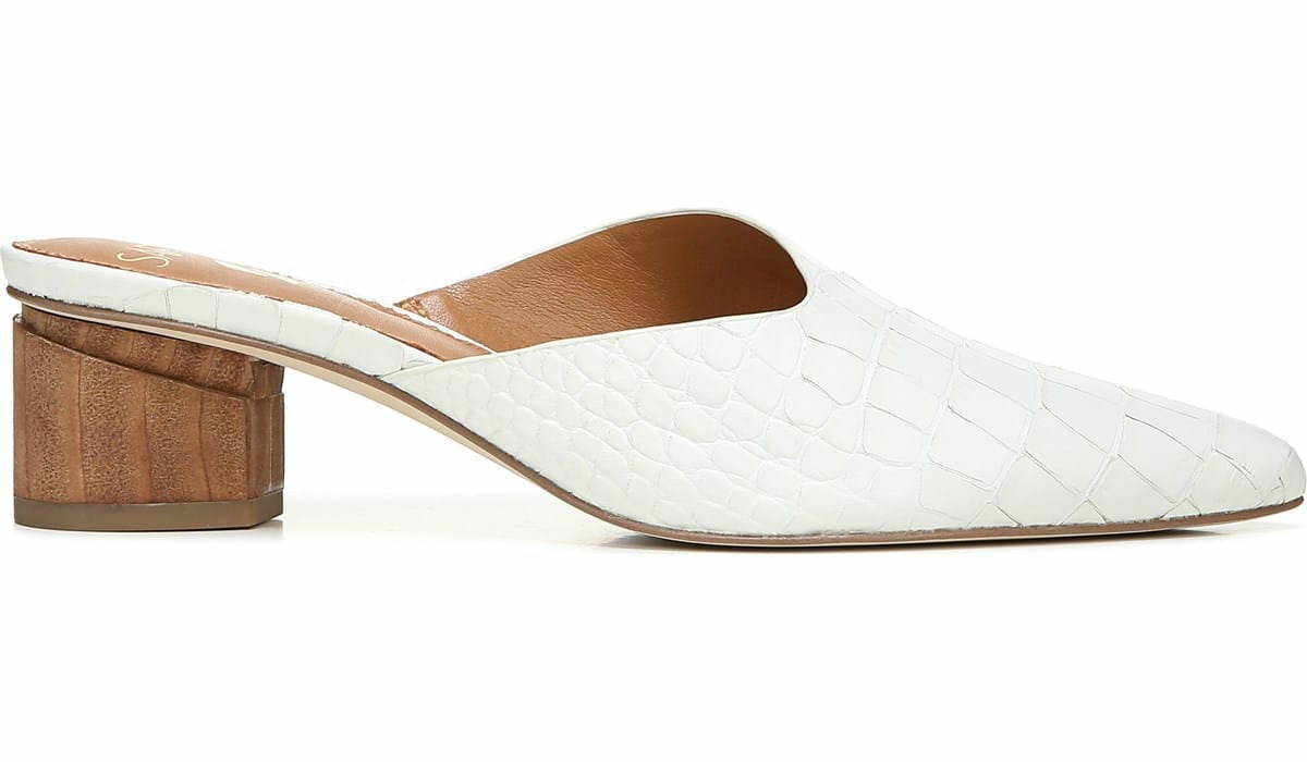 Franco Sarto Sarto Visa 2 Mule White Snake Leather