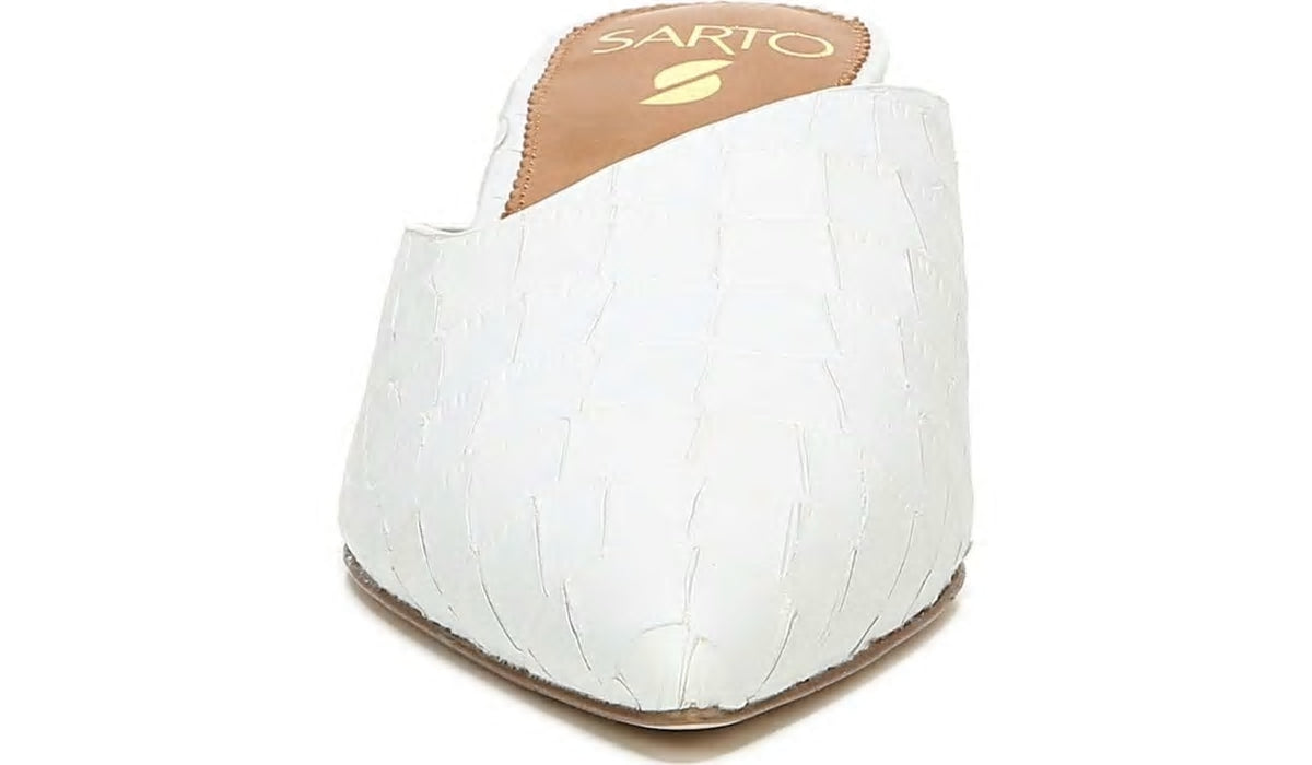 Franco Sarto Sarto Visa 2 Mule White Snake Leather