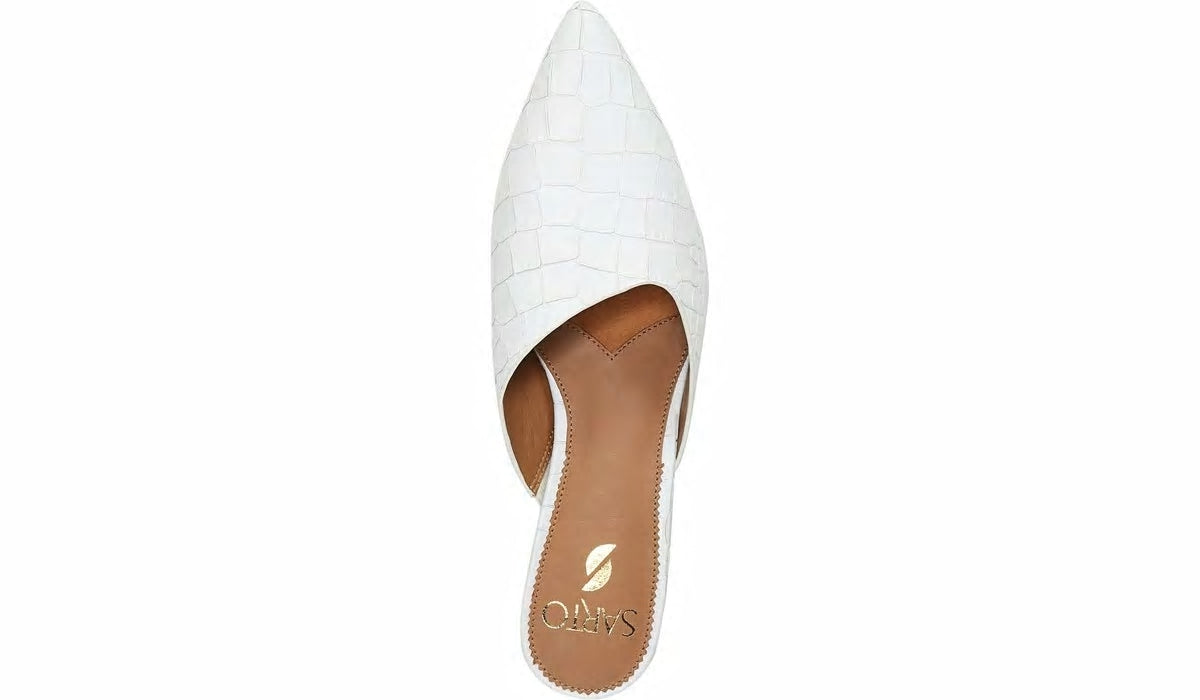 Franco Sarto Sarto Visa 2 Mule White Snake Leather